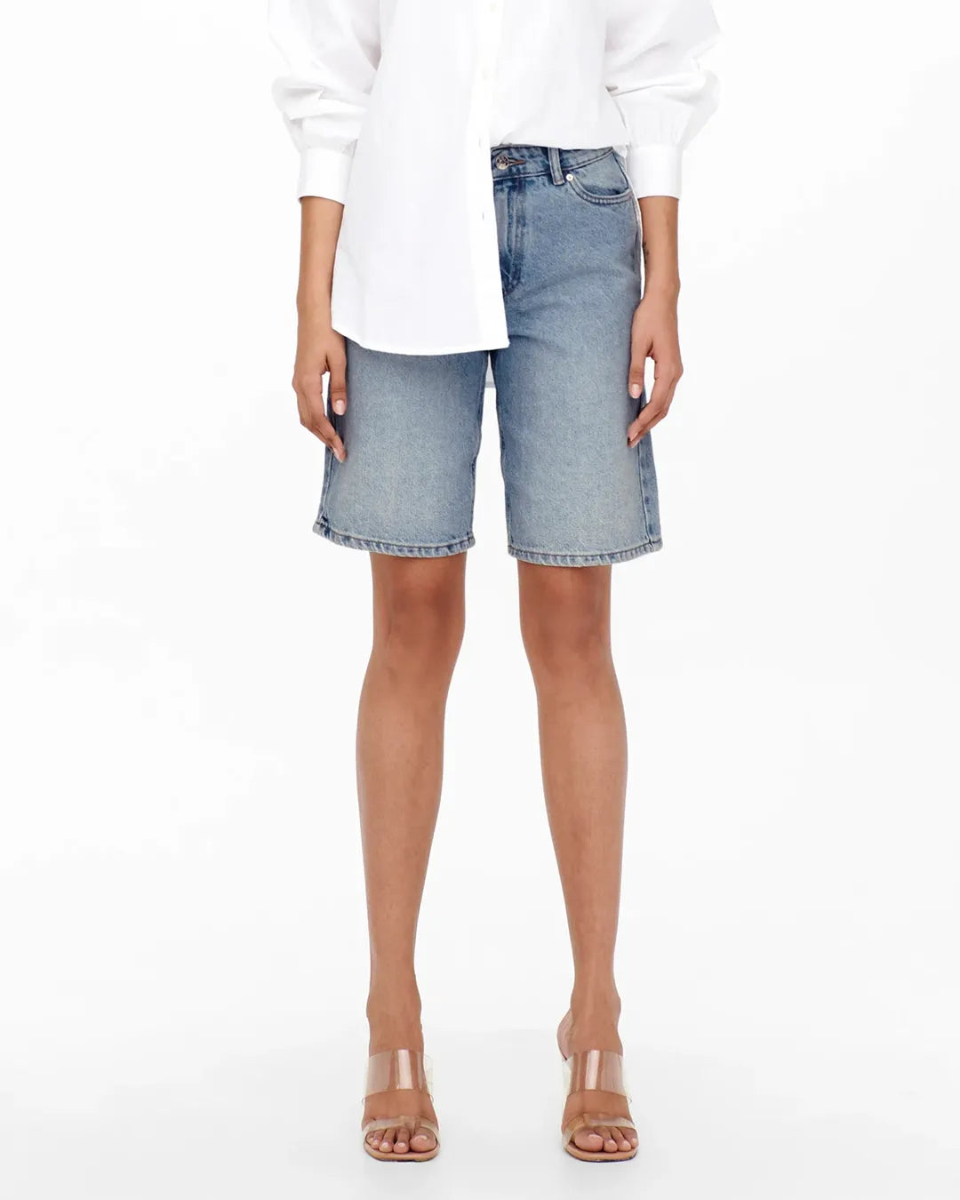 ONLY Women's High Waist Regular Fit Denim Shorts
