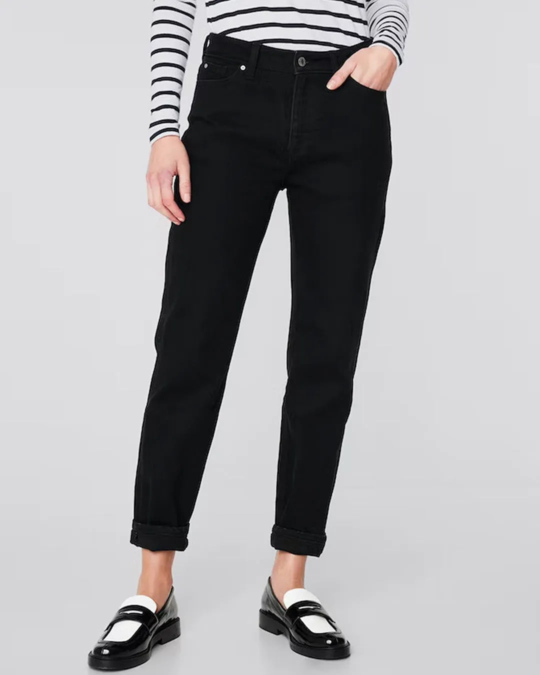 Face Code Classic Jet Black Mom Jeans