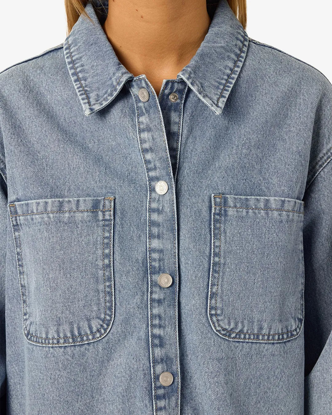 Noisy May Women's Oversized Denim Shacket