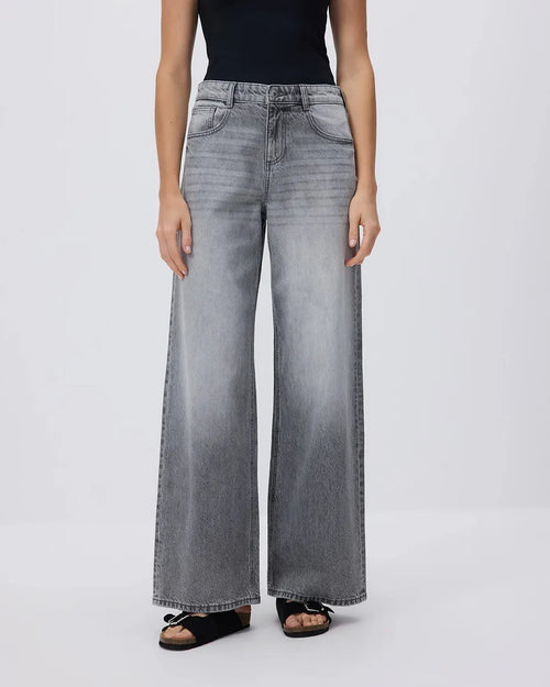 17 And CO Real Denim Grey Wide Leg Baggy Jeans