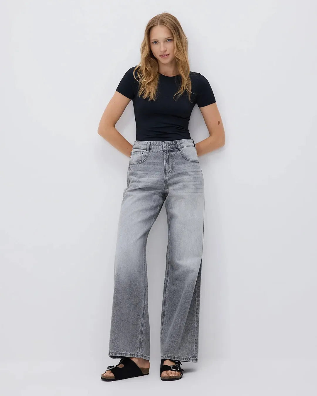 17 And CO Real Denim Grey Wide Leg Baggy Jeans