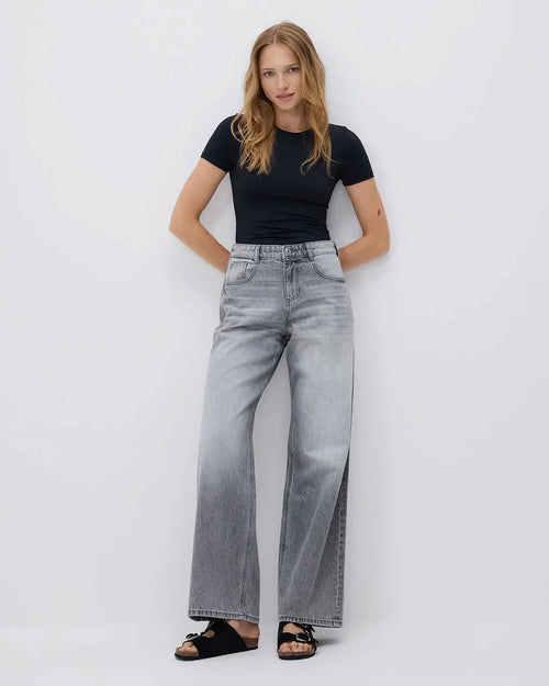 17 And CO Real Denim Grey Wide Leg Baggy Jeans
