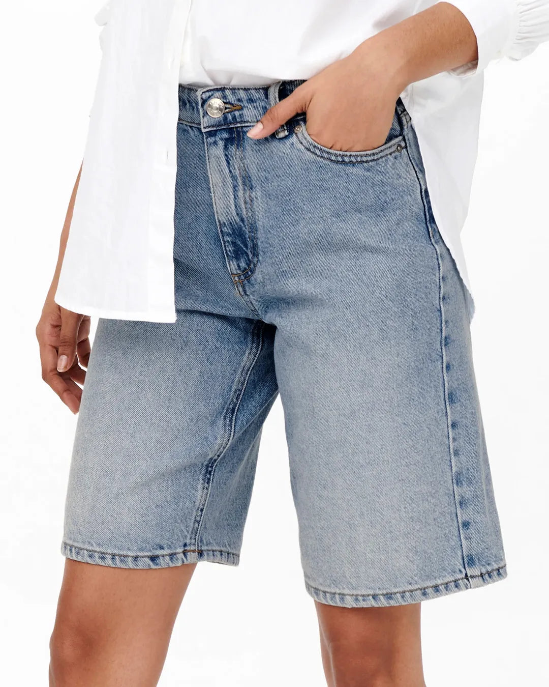 ONLY Women's High Waist Regular Fit Denim Shorts