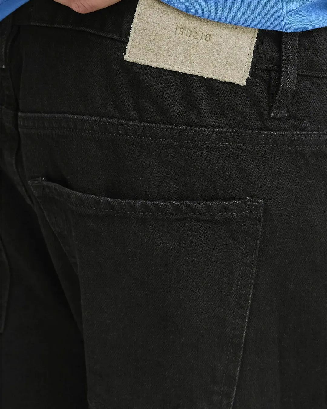 Solid Relaxed Loose Fit Straight Leg Jeans