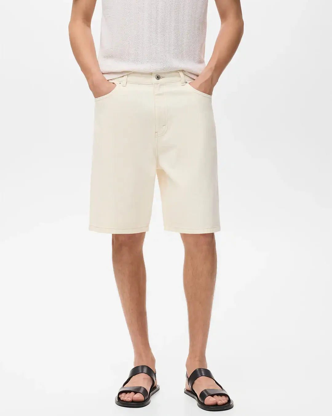 MANGO Men's Relaxed Fit Denim Shorts