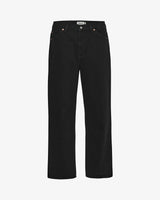 Solid Relaxed Loose Fit Straight Leg Jeans