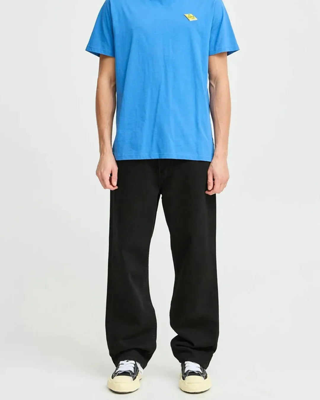 Solid Relaxed Loose Fit Straight Leg Jeans