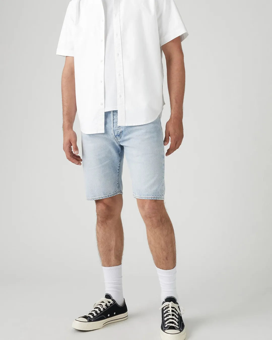 O.STIN Denim Shorts Straight Fit Sky Light Wash