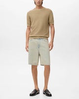 MANGO Men's Light Beige Relaxed Denim Shorts