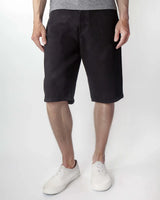 Vilnova Men's Black Denim Shorts Classic Fit