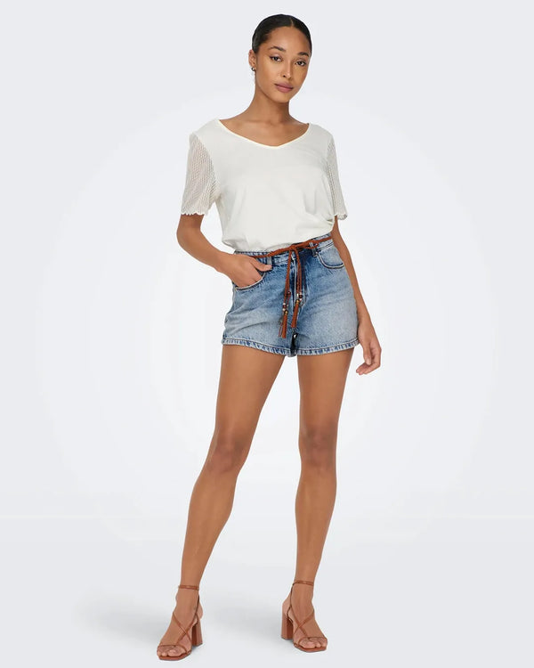 Only High Waist Regular Fit Denim Shorts