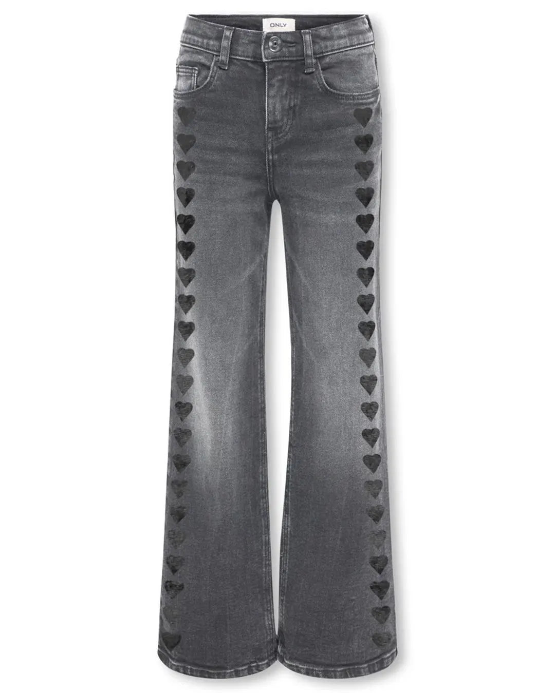 Only Girls Heart Print Flare Jeans