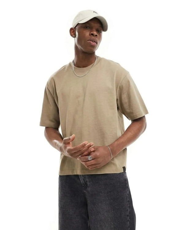 Khaki Brown Blank Tee stwd Pull&Bear