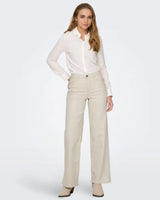 Only Girls Beige Wide Leg Denim Jeans
