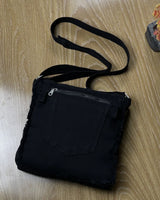 Upcycled Black Denim Crossbody Bag Recycled Jeans By TLD