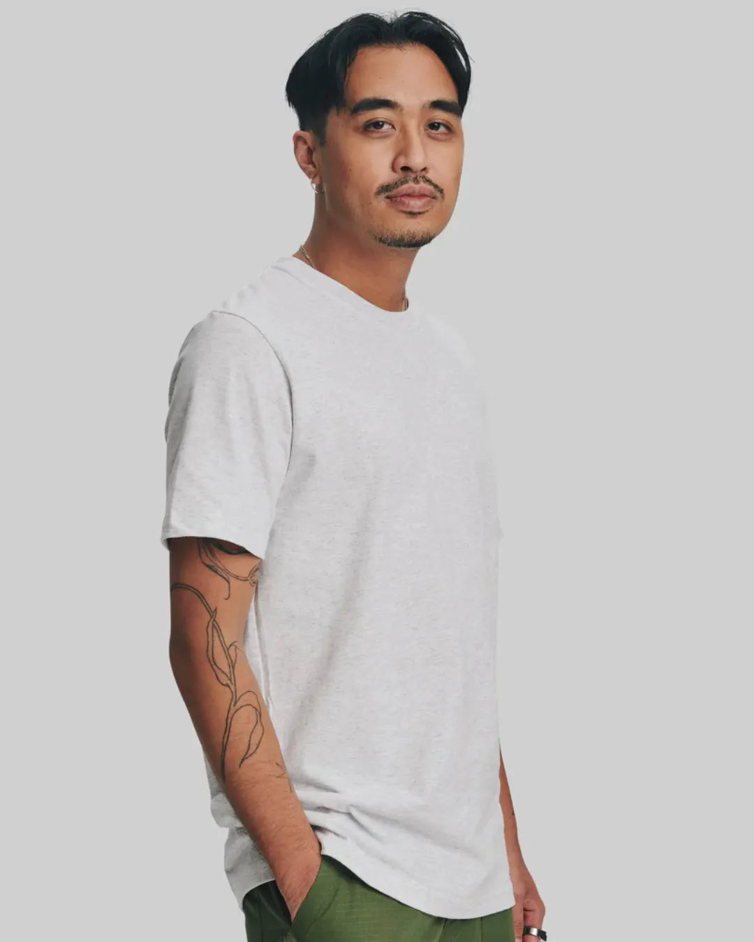 Gray Regular Fit Crew Neck Tee Stwd Pull&Bear