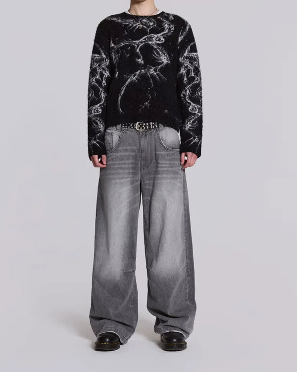 Pull&Bear Unisex Baggy Fit Jeans Faded Grey