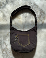Jet Black Reworked Denim Shoulder Bag By TLD
