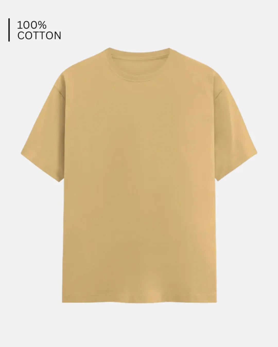 Beige Crew Neck T Shirt Stwd Regular Fit