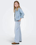 ONLY Girls Light Blue Wide Leg Distressed Jeans