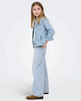 ONLY Girls Light Blue Wide Leg Distressed Jeans