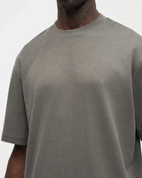 Dark Taupe Grey Wash Blank Tee STWD Pull&Bear Down Shoulder