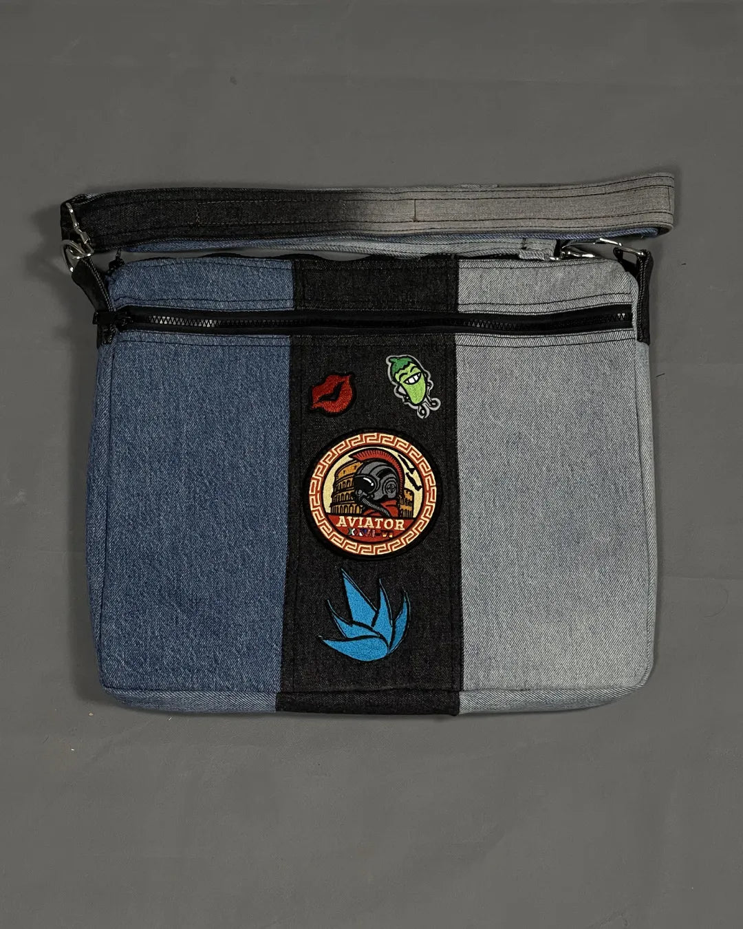 TLD Three Tone Denim Laptop Bag For Daily Travel Use