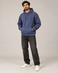 Heathered Navy Blue Panel Hoodie