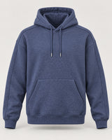 Heathered Navy Blue Panel Hoodie