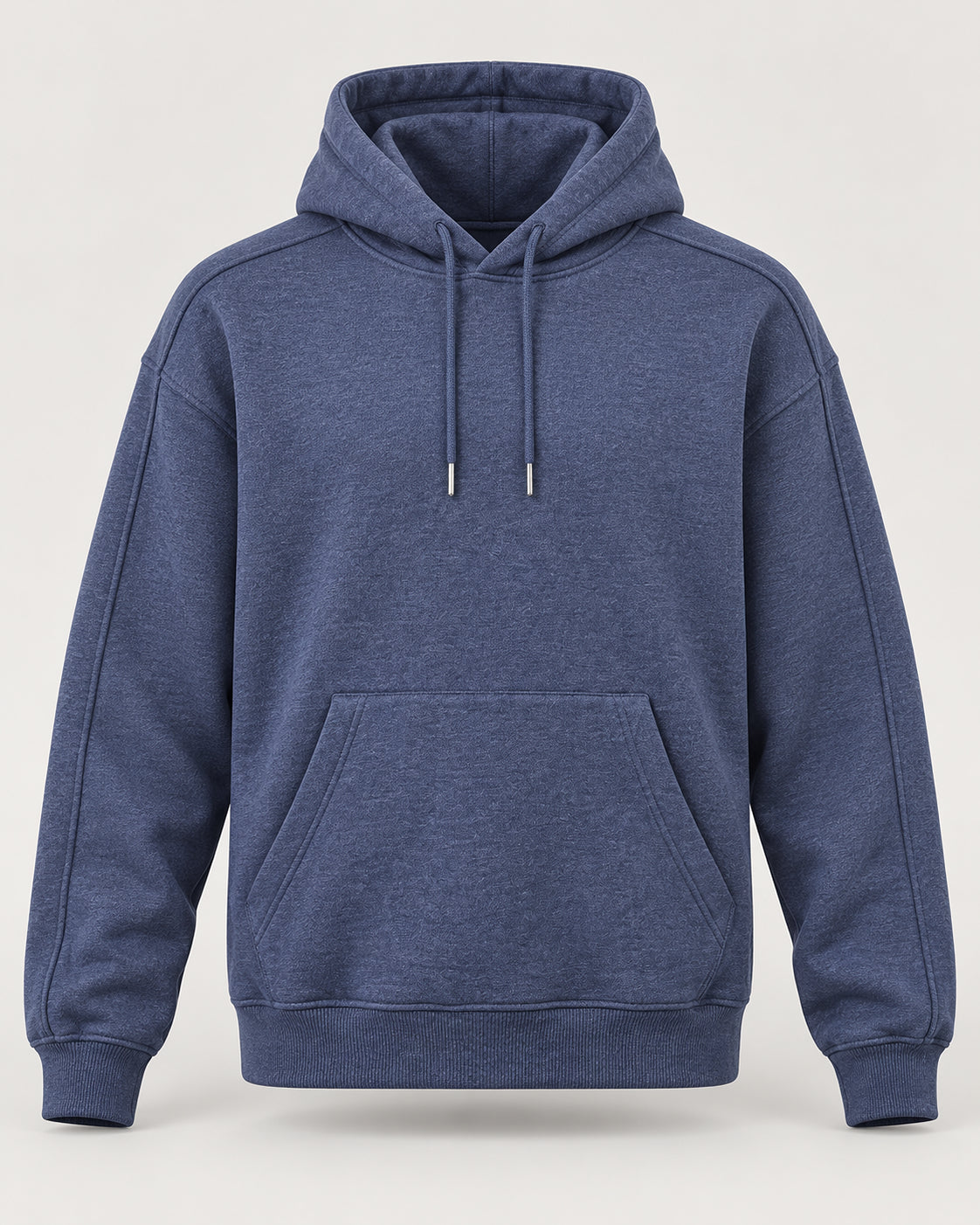 Heathered Navy Blue Panel Hoodie