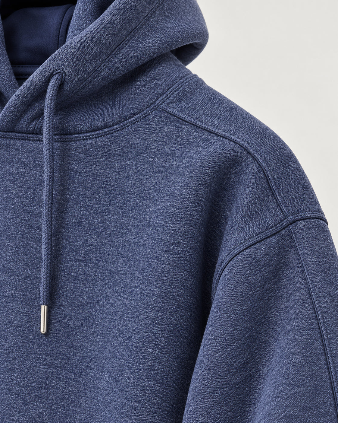 Heathered Navy Blue Panel Hoodie