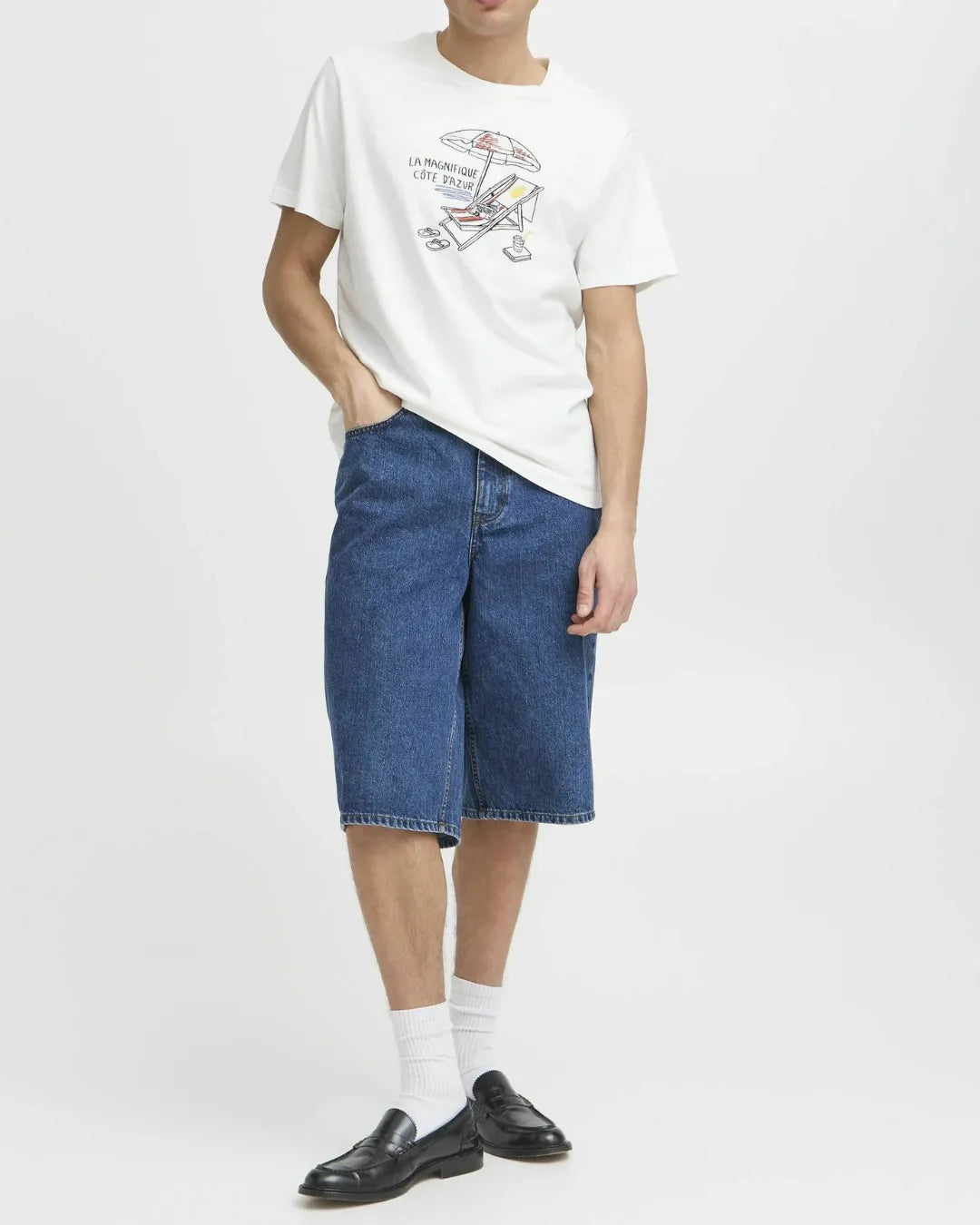 SOLID Men's Baggy Fit Denim Jorts