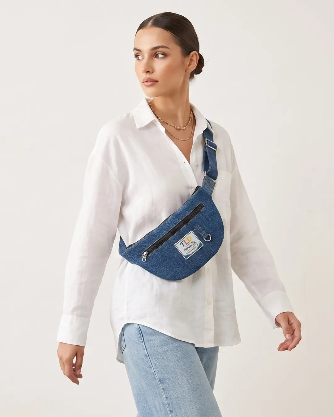 TLD Streetwear Denim Crossbody & Fanny Pack