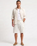 Casual summer off-white cargo shorts for men