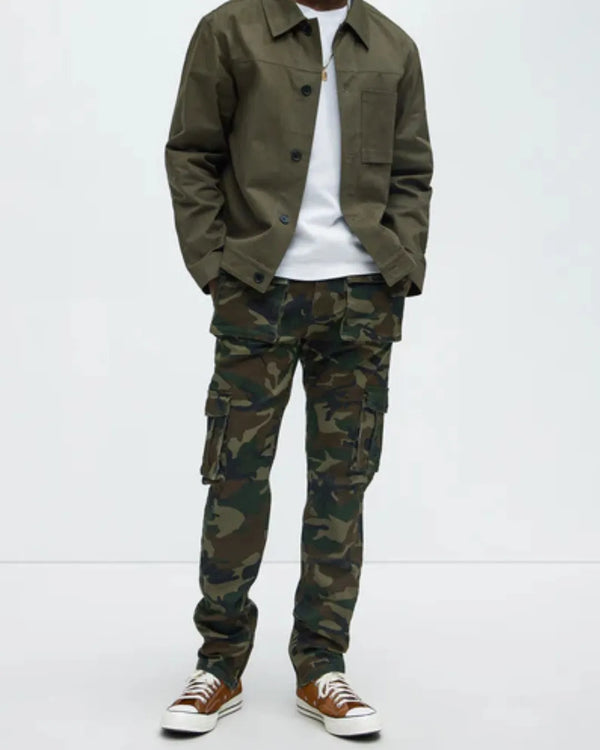 Novamen Men's  Slim Straight Streetwear Cargo Pants