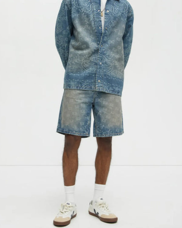 Novamen Men's printed Relaxed Fit Denim Short