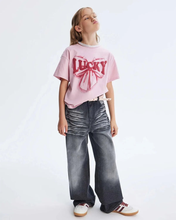 Gloria Jeans Black Spray Wide Leg Denim