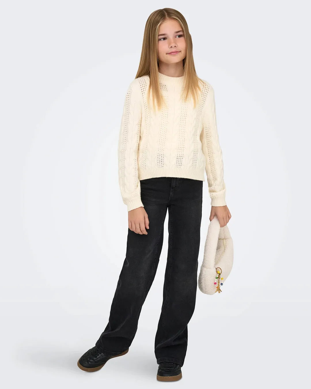 Only Girls Black Wide Leg Jeans
