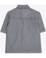 Girls Grey Denim Shirt Only Short Sleeve Casual Style