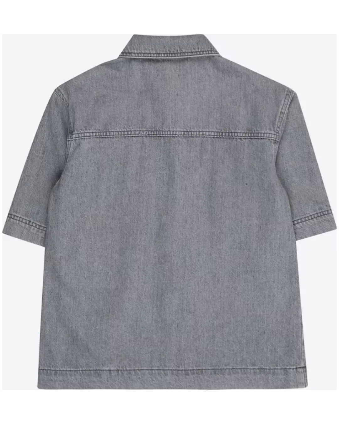 Girls Grey Denim Shirt Only Short Sleeve Casual Style