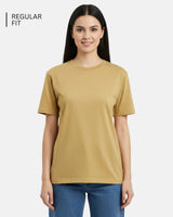Beige Crew Neck T Shirt Stwd Regular Fit