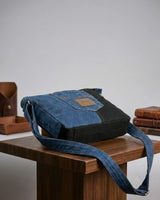 TLD Two Tone Denim Laptop Premium Crossbody MacBook iPad Messenger Bag