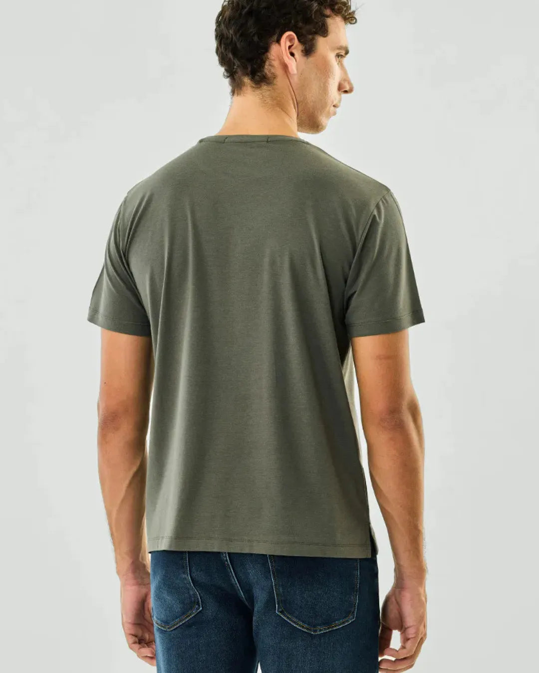 Olive Drab Crew Neck T Shirt Stwd Regular Fit