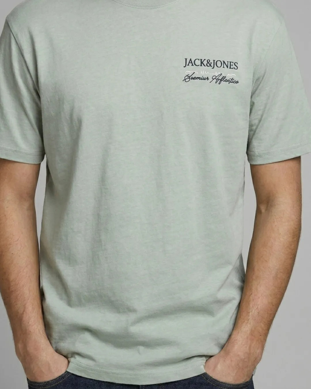 Jack & Jones Sage Green Oversized Drop Shoulder Graphic Tee