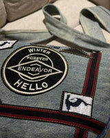 Y2K Vintage Vibe Denim Sling Bag with Patches