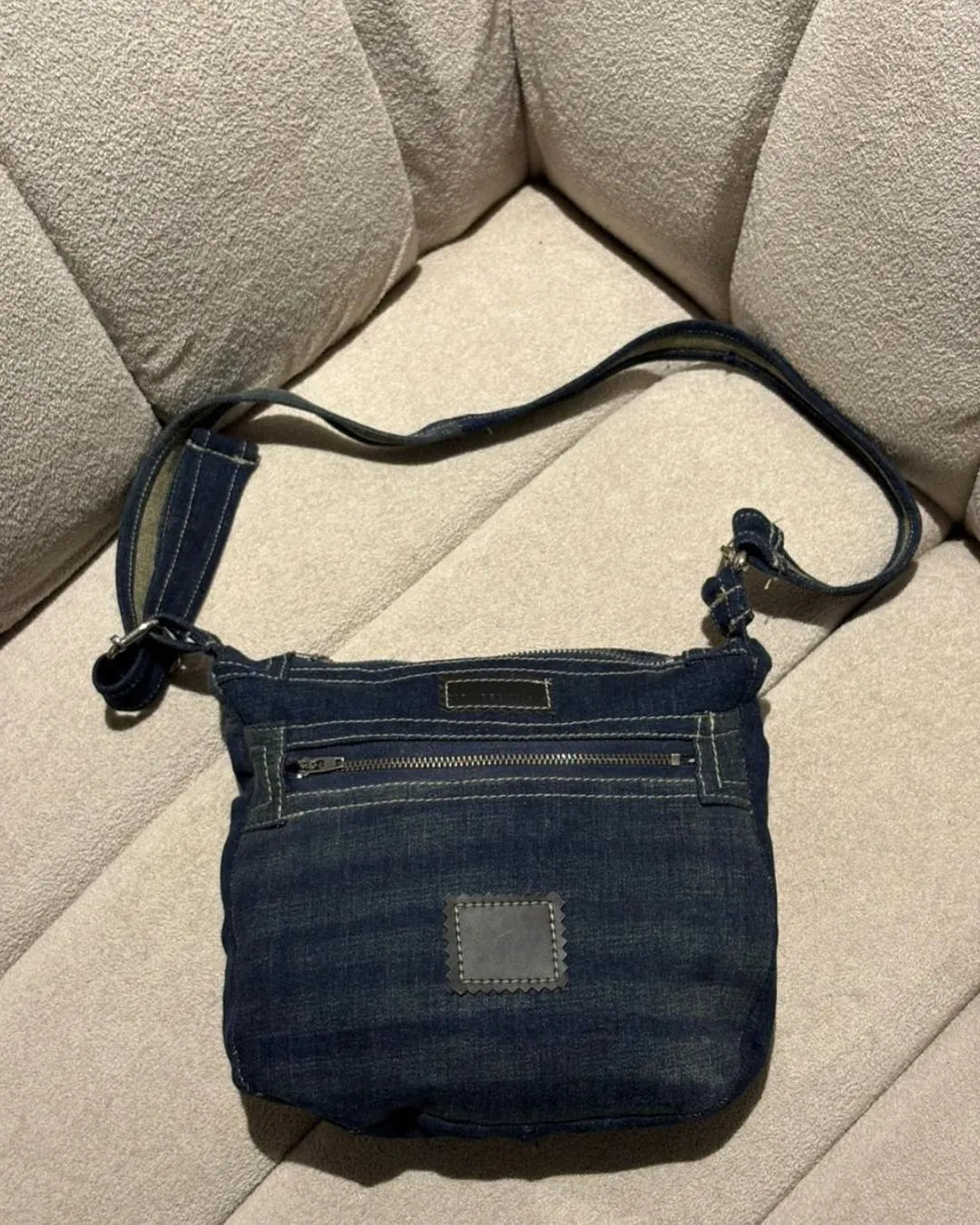 Lost Revival Indigo Patch Denim Crossbody Bag