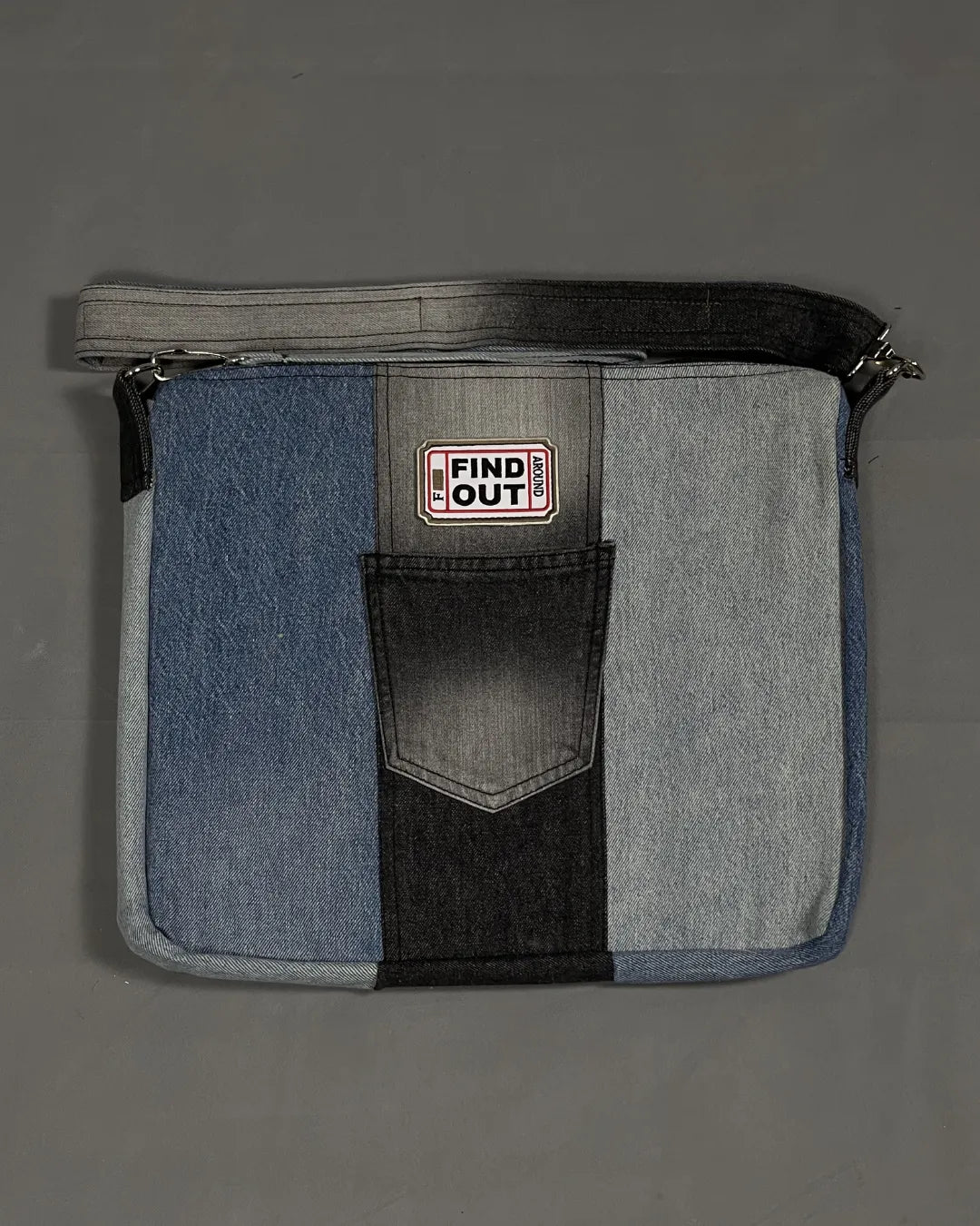 TLD Three Tone Denim Laptop Bag For Daily Travel Use