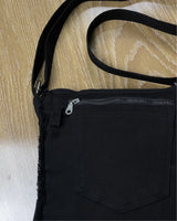 Upcycled Black Denim Crossbody Bag Recycled Jeans By TLD