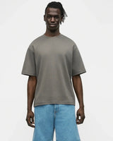 Dark Taupe Grey Wash Blank Tee STWD Pull&Bear Down Shoulder