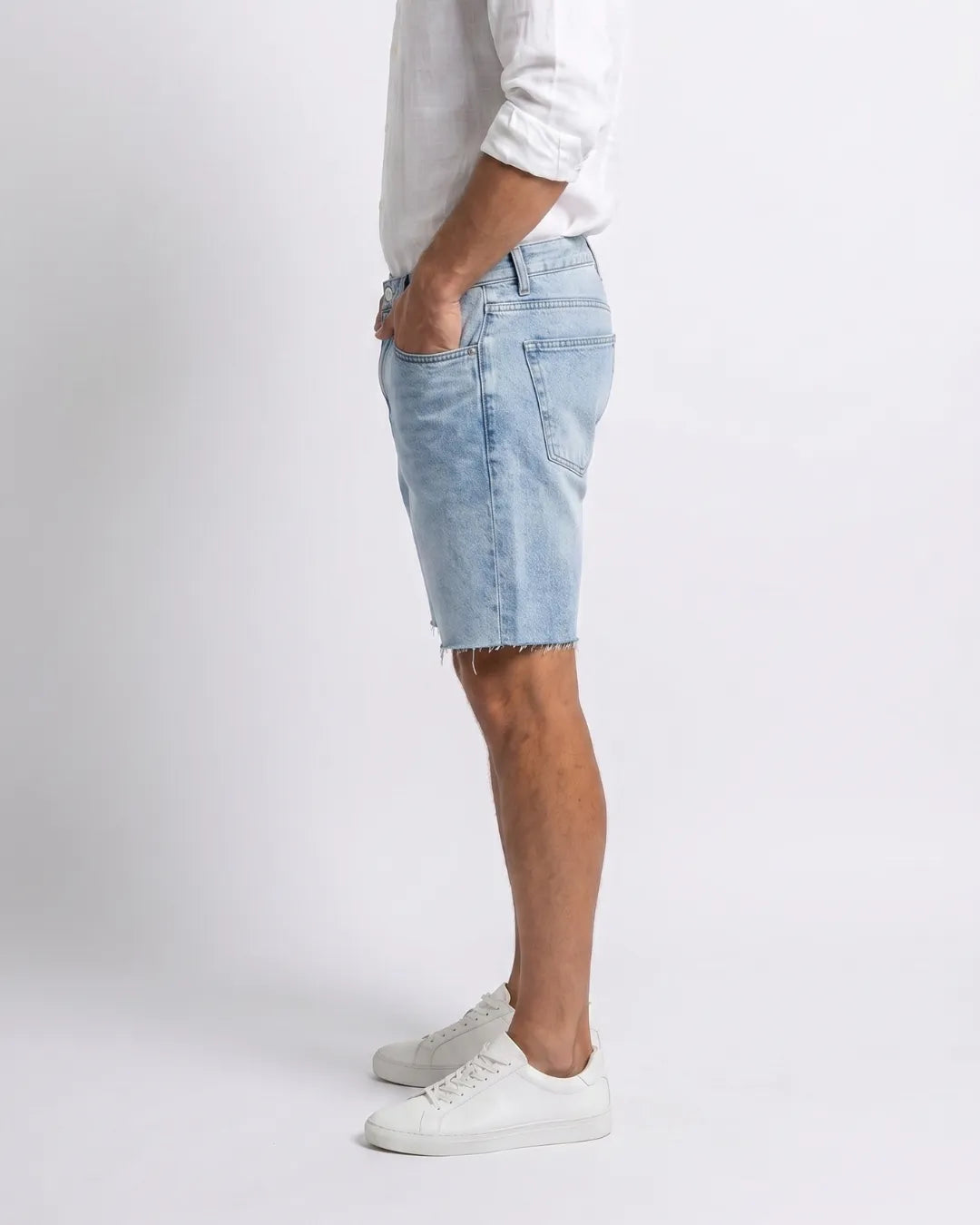 Estivaneli Men's Light Wash Denim Shorts
